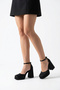 5333 Women's Blunt Toe 10 cm Thick Heel Platform Shoes