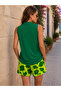 Women's Sandy V-Neck Strap Blouse and Patterned Shorts Two-Piece Set - 3