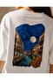 Vincent Venice Night Printed Oversize White T-Shirt