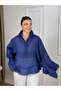 Navy Blue Ruffle Detailed Blouse - 2Y5031