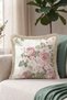 Floral Romantic Rose Garden Fringed Pillowcase - Floral Powder Green Mink Tassel Throw Pillow Cover - 3