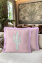 Boho Cactus Desert Elegant Fringed Pillowcase - Exotic Botanical Green Pink Tassel Throw Pillow Cover - 2