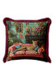 Exotic Leopard Tropical Lounge Fringed Pillowcase - Maximalist Pink Burgundy Tassel Throw Pillow Cover - 6