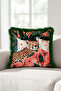 Exotic Leopard Tropical Fringed Pillowcase-Ceylan Bohemian Green Coral Mink Tassel Throw Pillow Cover - 5