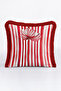Stylish Tropical Fringe Pillowcase with Striped Floral Design - Botanical Burgundy Tassel Throw Pillow Cover - 5