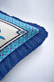 Palm Tree Mediterranean Blue Mosaic Fringed Pillowcase - Tropical Bohemian Navy Blue Tassel Throw Pillow Cover - 8