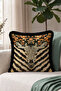Safari Zebra Patterned Fringed Pillowcase - Exotic Animal Bohemian Beige Black Tassel Throw Pillow Cover - 3