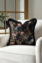Floral Botanical Pattern Fringe Pillowcase-Elegant Garden Bohemian Powder Black Tassel Throw Pillow Cover - 6