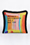 Colorful Lettering Fringed Pillowcase - Pop Art Pink Orange Black Tasseled Throw Pillow Cover - 55X55 cm - 2