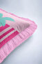 Aloha Tropik Palm Stripes Fringed Pillowcase-Summer Seaside Turquoise Cream Tassel Throw Pillow Cover - 8