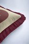 Vintage Floral Patterned Fringed Pillowcase - Still Life Floral Cream Burgundy Tassel Throw Pillow Cover - 8