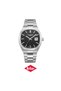 New Season Men's Wristwatch with Calendar Classic Silver Steel Band Black Dial