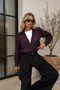 Women's Stylish Shirt with Plum Accessories and Straps on the Body - 2