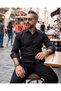 Men's Satin Textured Slim Fit Shirt with Hidden Buttons - 5