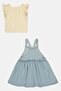 Toddlers Girl 2Pcs Ruffle Sleeve Top And Dress Set, Multicolor - 4