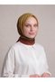 Color Transitioning Gradient Patterned Double-Sided Scarf - Brown Mustard Tile - 3
