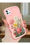 Realme C11 2021 Compatible Case Camera Protector Pink Silicone Couple Phone Case Floral Pattern