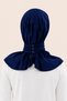Women's Hijab Practical Snap-On Sandy Scarf Ready-To-Wear Sea and Pool Compatible Cap |   Boyun Kapatan Sandy Bone |   Non-Slip Ready-To-Wear Bonnet |   Daily Sports Hijab Bonnet Navy Blue - 3