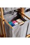 Elliot Bamboo Frame Laundry Hamper With Wheels 72.5x33x109cm - Grey/Natural - 3