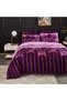 Duvet Cover 240 x 260 cm Lilac Purple Adult Double Bed Linen Set Duvet Cover Sets Modern 3D Geometric Bedding Set with Zip Closure - 3
