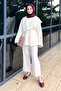 Muslin Shawl Lace-Up Blouse - Cream - 2