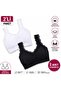 Women's Cotton 2 Pieces Lace Padded Half Tank Top Thick Strap Bra