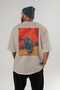 Boğa 2 Oversize Back Printed Beige T-Shirt Unisex 100% Cotton Premium Design Streetwear - 4