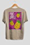 Ananas Oversize Back Printed Beige T-Shirt Unisex 100% Cotton Premium Design Streetwear