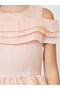Girls Light Pink A-Line Midi Dress - 3