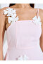 Pink 3D Floral Applique A-Line Maxi Dress - 4