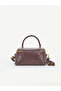 Women's Box Model Leather Handle Zippered Crossbody Handbag and Shoulder Bag - 4