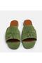 Large Size Women's Genuine Suede Leather Slippers 41-42-43-44-Green Suede - 3