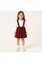 Baby Girl Bowknot Strap Salopet Skirt White Long Sleeve T-Shirt 2-Piece Set - 3