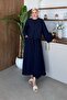 Dilan Linen Skirt Suit Navy Blue - 4