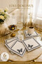 Set of 6 Premium Butterfly Embroidered Presentation Napkins Silver Embroidered Coffee Side Serving Napkins