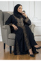 The Royal Filigree Embroidered Abaya | Nida Fabric-867 - 3