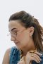 Tf-Co Frameless Honey Color Glass Sunglasses - 5