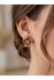 2-Piece Brown Pearlescent Flower Earrings Women's Stylish Jewelry, Daily Steel Jewelry - 2