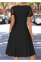 Women's Short Sleeve Double Breasted Collared Short Kiloş Viscose Dress - 2