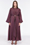 Bolerosu Buckle Decorated Glossy Dress