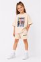 Manifest Girls M6Nifestgirls Printed Oversize 100% Cotton T-Shirt Shorts 2-Piece Children's Set
