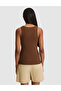 Brown Slim Fit Knitted Blouse 50324133-Vr029 - 6