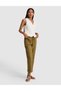 Khaki Carrot Fit Linen Trousers 50321220-Vr027 - 3