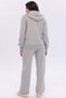 Women's Cotton High Collar Hooded Zippered Tracksuit Set Gray-107 - 5