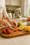 6-Piece Fruit Knife Stainless Steel Serrated Sharp Kitchen Peeling Chopping Knife Set Red Sariva Home - 4