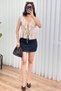 Women's Ruffle Tie V-Neck Summer Blouse Short Sleeve Flounce Loose Chic Casual Blouse - 3