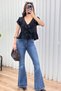 Women's Ruffle Tie V-Neck Summer Blouse Short Sleeve Flounce Loose Chic Casual Blouse - 3