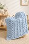 Alize Puffy Baby & Kids Blanket Hand Knitted Baby Blanket - Blue |   Newborn & Baby Gift - 3