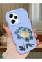 Poco X5 Pro 5g Compatible Case Camera Protector Blue Silicone Couple Phone Case Floral Pattern