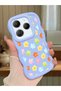 Infinix Hot 40 Compatible Case Camera Protector Blue Silicone Couple Phone Case Floral Pattern